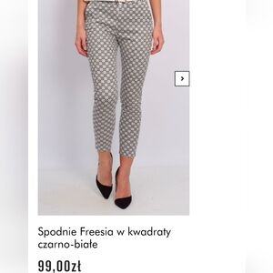 White Black Patterned Chino Pants